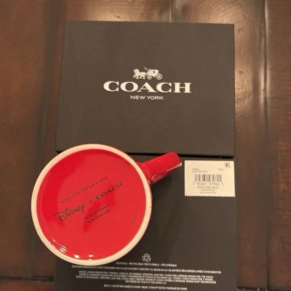 New Coach Disney Parks Mickey Mouse Red Limited Edition Coffee Mug Cup - Picture 3 of 6
